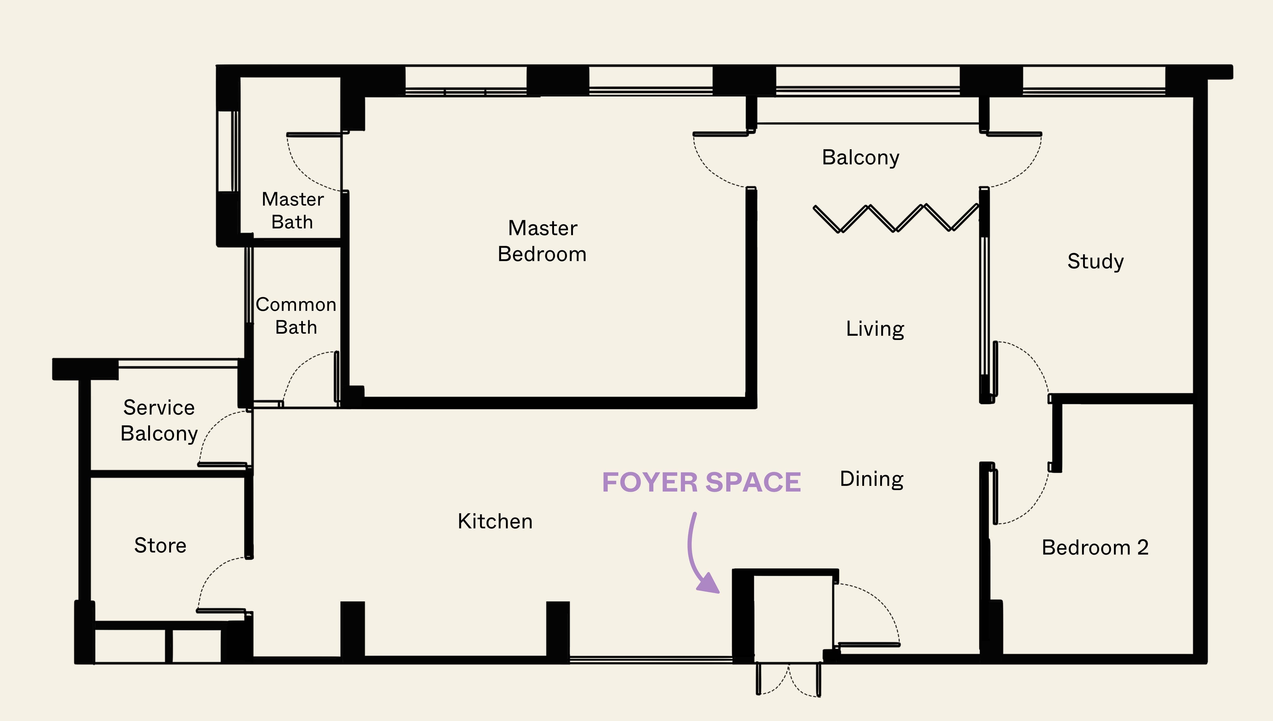 Floor plan example: construction drawings