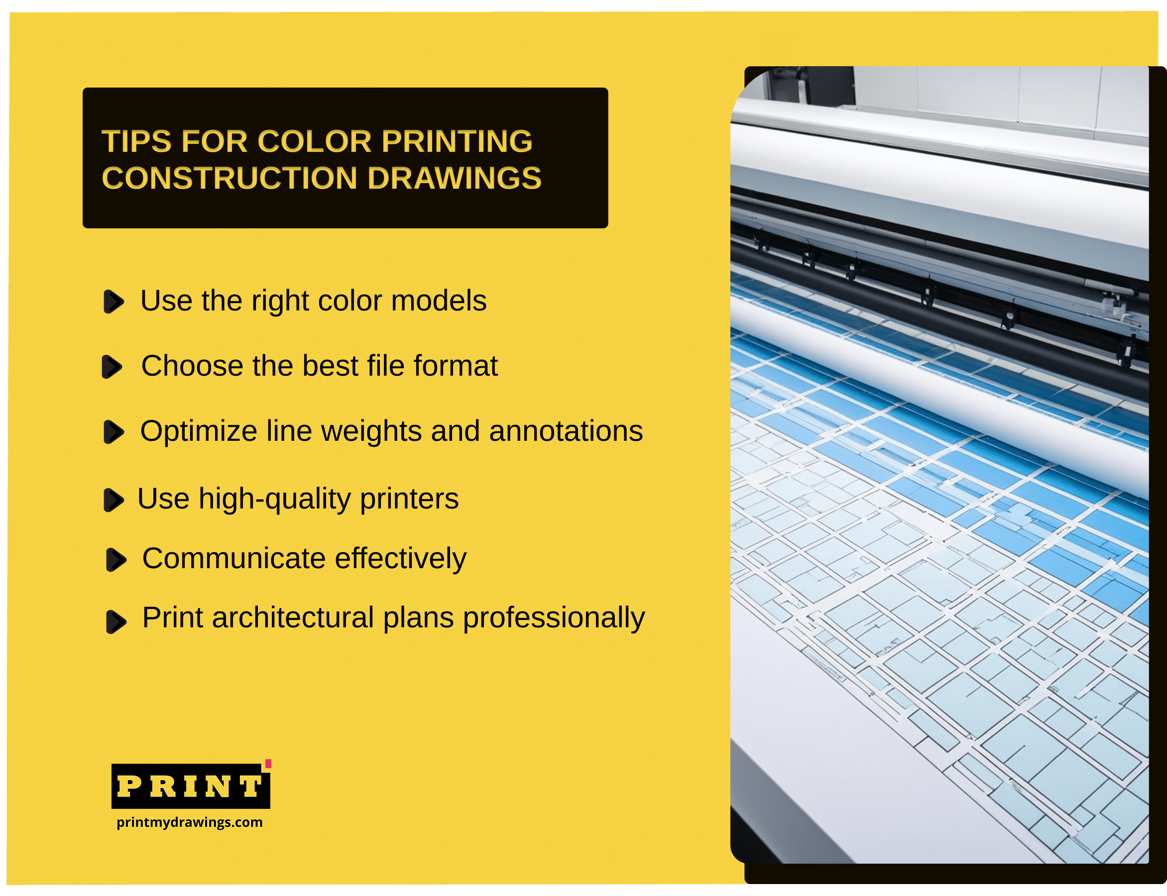 How to print construction drawings in color